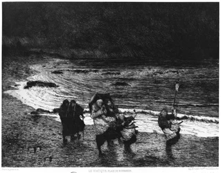 Viaticum an einem Strand in der Normandie, 1874
